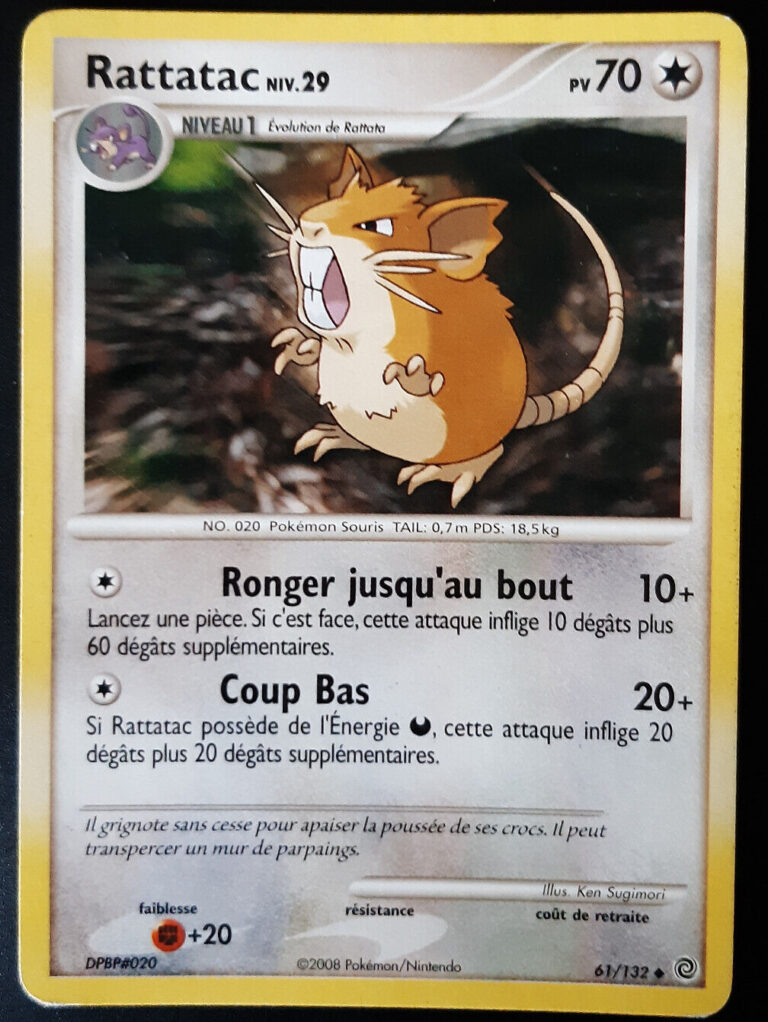 Rattatac 61 132 Diamant et Perle Merveilles Secrètes carte Pokemon