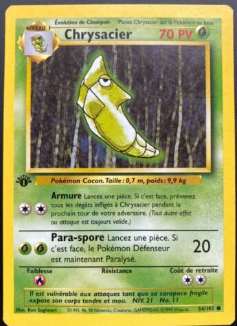 Chrysacier 54/102 Set de base carte Pokemon