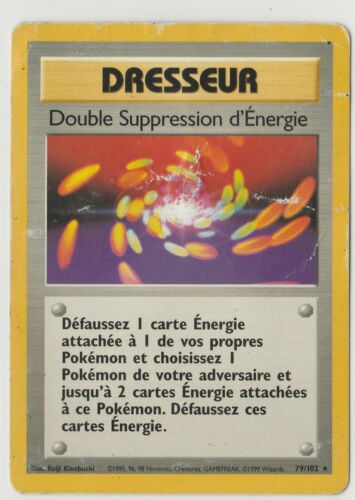 Double Suppression d&#8217;Énergie 79/102 Set de base carte Pokemon