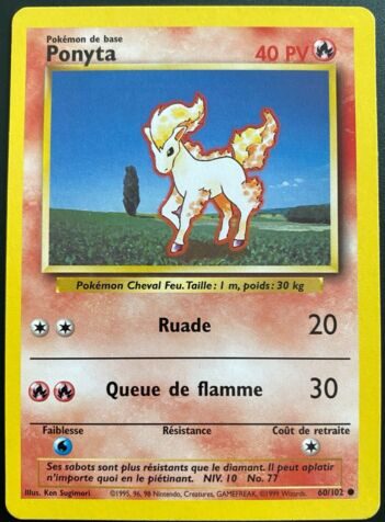 Ponyta 60/102 Set de base carte Pokemon