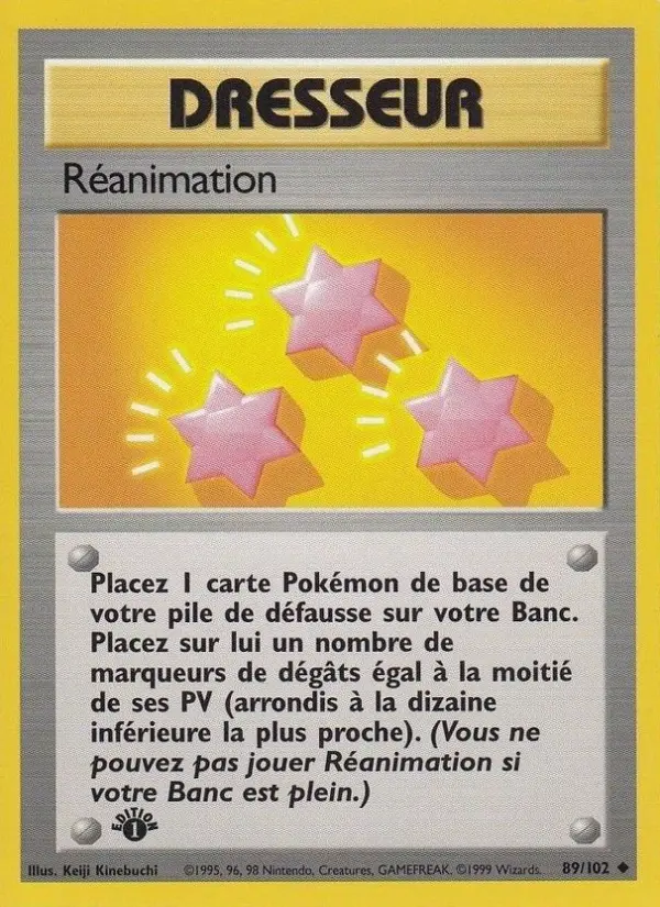 Réanimation 89/102 Set de base carte Pokemon