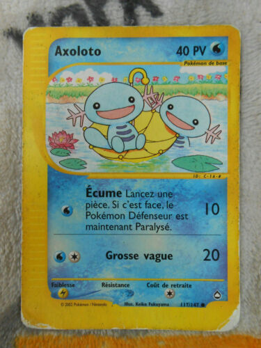 Axoloto 117/147 Aquapolis carte Pokemon