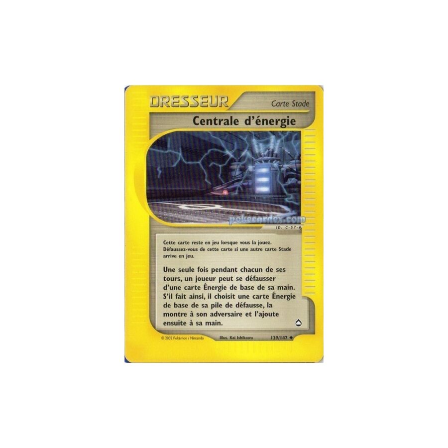 Centrale d&#8217;énergie 139/147 Aquapolis carte Pokemon