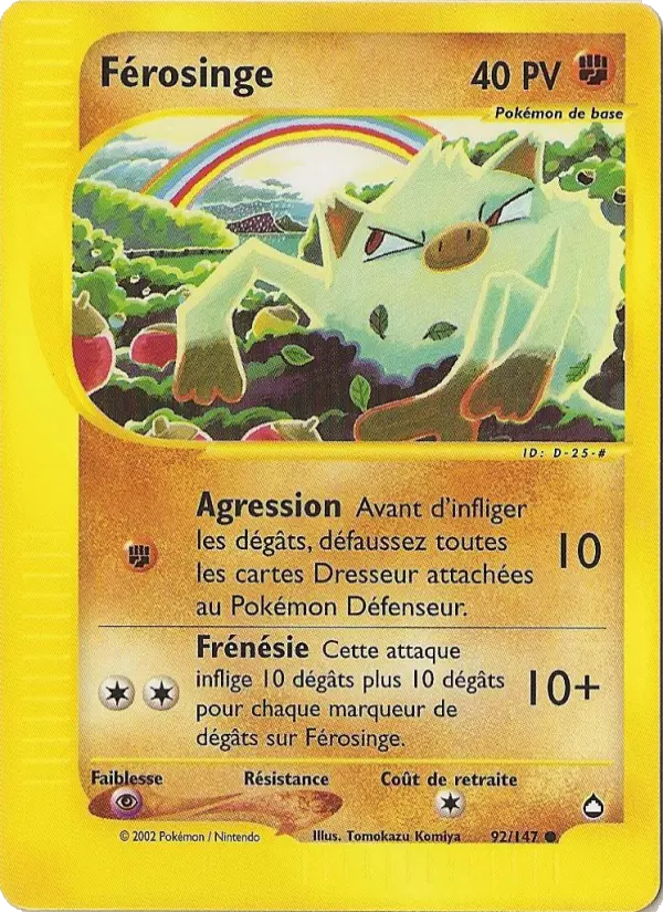 Férosinge 92/147 Aquapolis carte Pokemon