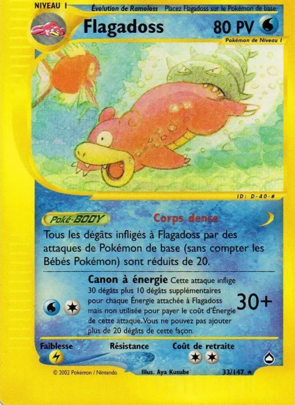 Flagadoss 33/147 Aquapolis carte Pokemon
