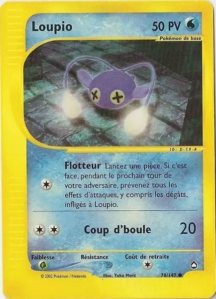 Loupio 70/147 Aquapolis carte Pokemon