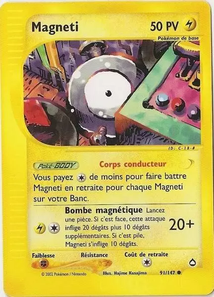 Magneti 91/147 Aquapolis carte Pokemon