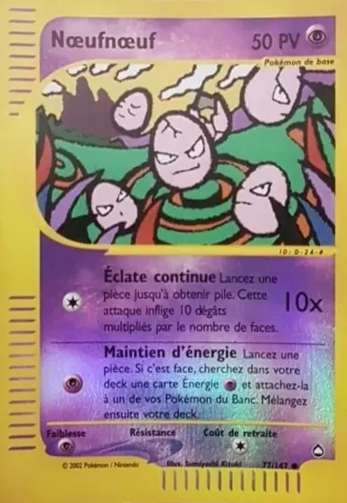 Nœufnœuf 77/147 Aquapolis carte Pokemon