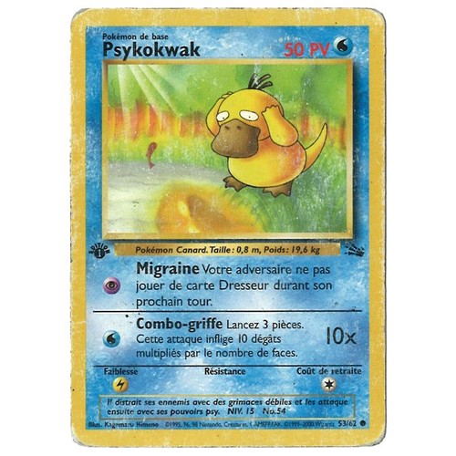 Psykokwak 53/62 Fossile carte Pokemon