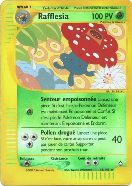 Rafflesia 43/147 Aquapolis carte Pokemon