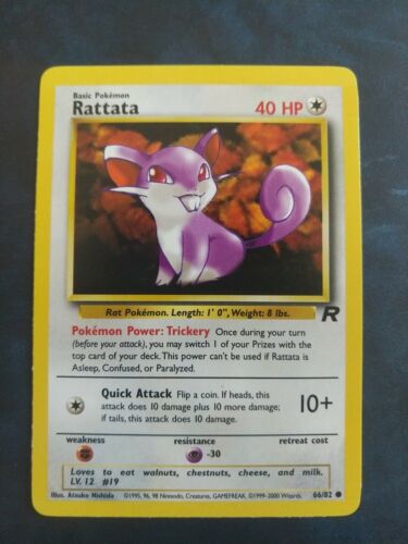Rattata 66/82 Team Rocket carte Pokemon