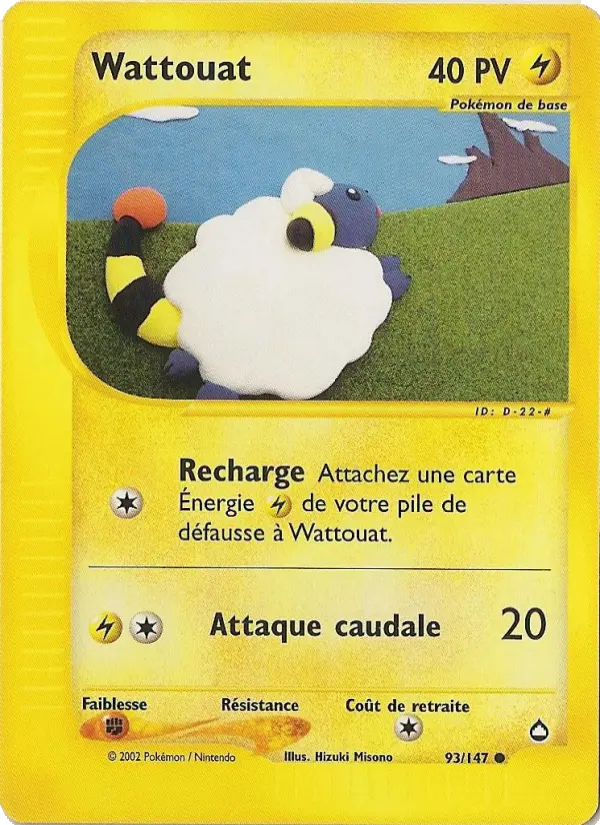 Wattouat 93/147 Aquapolis carte Pokemon