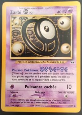 Zarbi O 69/75 Neo Discovery carte Pokemon