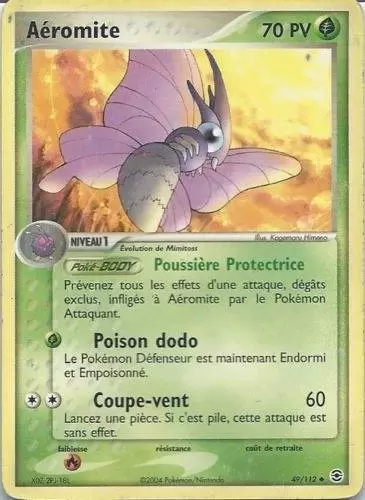 Aéromite 49/112 EX Rouge Feu Vert Feuille carte Pokemon