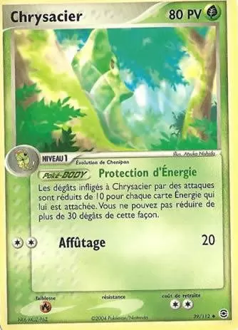 Chrysacier 39/112 EX Rouge Feu Vert Feuille carte Pokemon