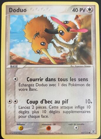 Doduo 62/112 EX Rouge Feu Vert Feuille carte Pokemon