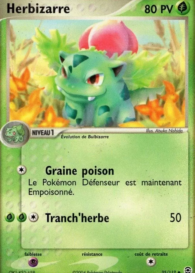 Herbizarre 35/112 EX Rouge Feu Vert Feuille carte Pokemon