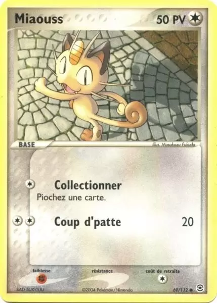 Miaouss 69/112 EX Rouge Feu Vert Feuille carte Pokemon