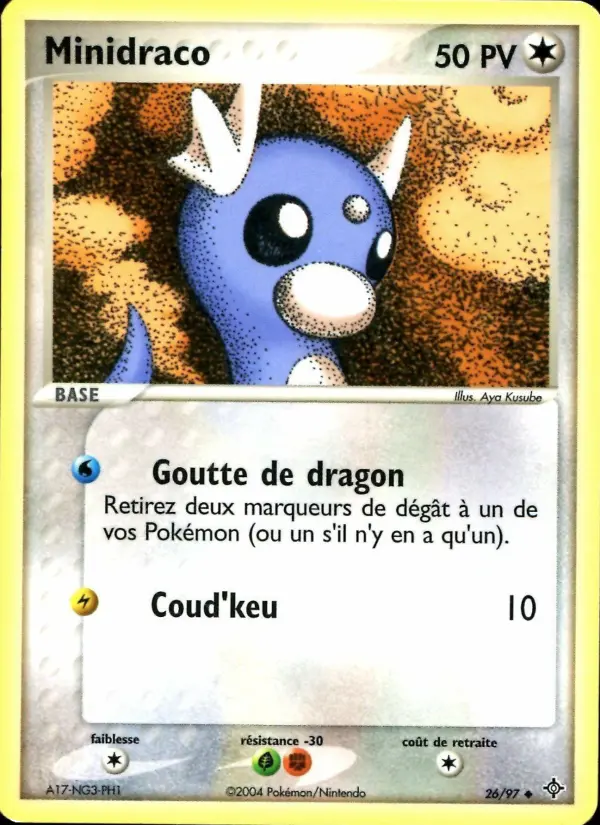 Minidraco 26/97 EX Dragon carte Pokemon