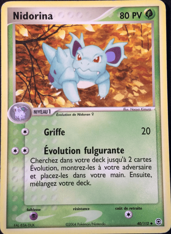 Nidorina 40/112 EX Rouge Feu Vert Feuille carte Pokemon