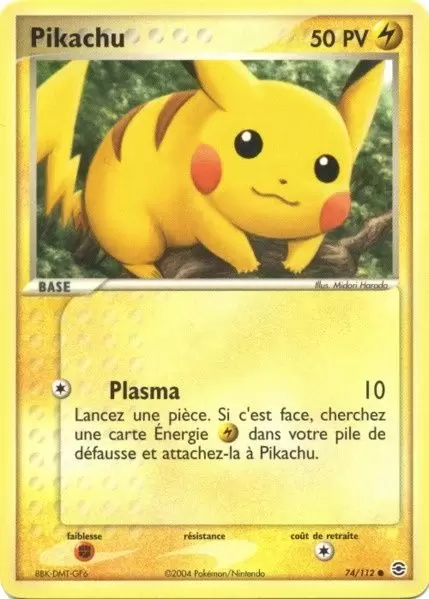 Pikachu 74/112 EX Rouge Feu Vert Feuille carte Pokemon