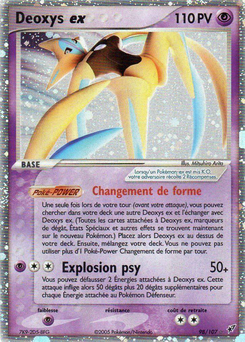 Cartes Pokémon EX Deoxys : Toutes les cartes de la série