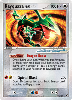 Rayquaza ex 102/107 EX Deoxys carte Pokemon