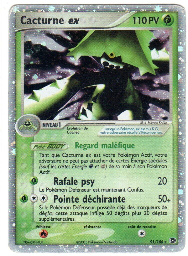 Cacturne ex 91/106 EX Emeraude carte Pokemon