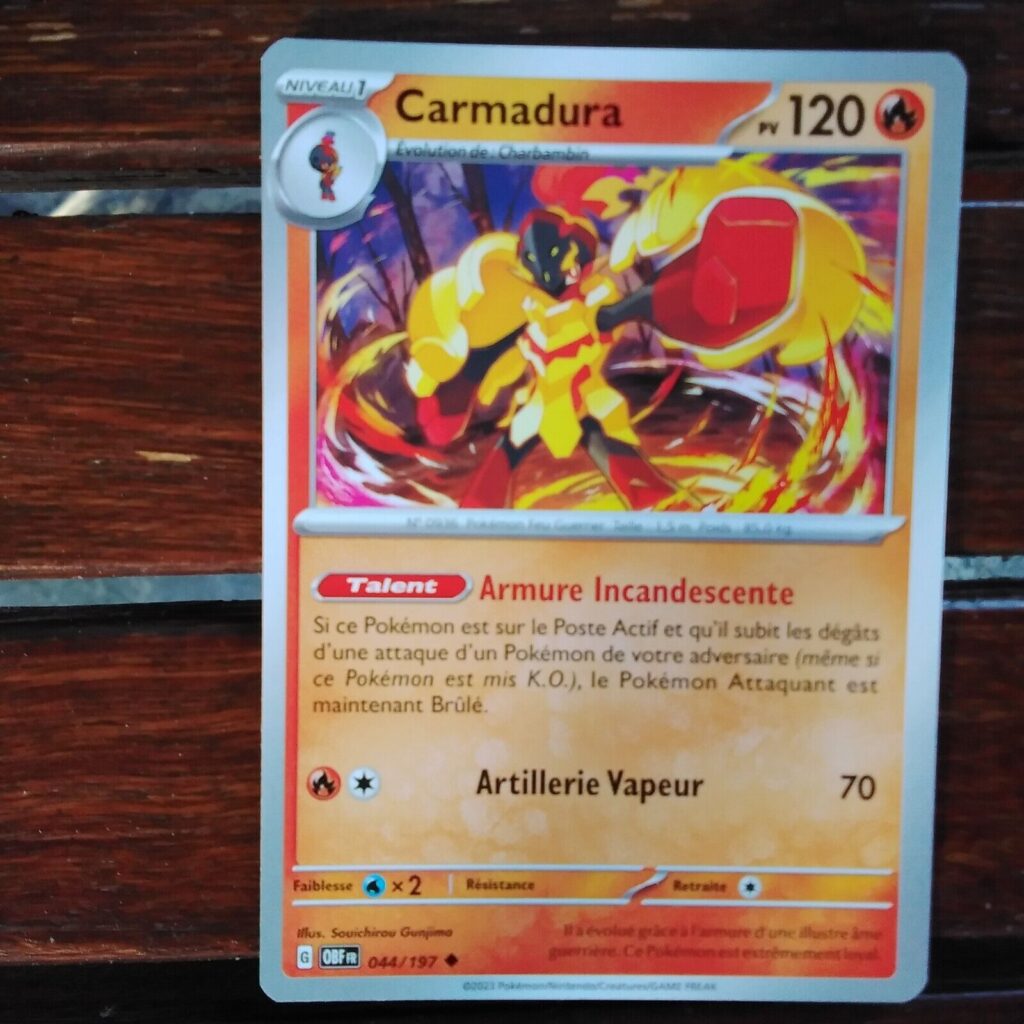 Carmadura 044/197 Flammes Obsidiennes carte Pokemon