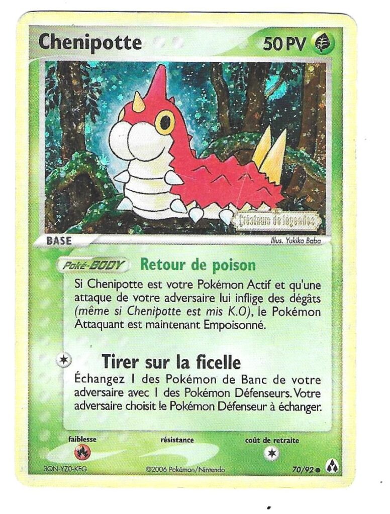Chenipotte 70/92 EX Créateurs de légendes carte Pokemon