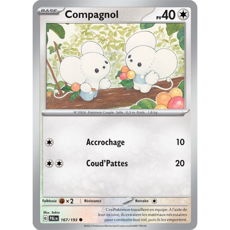 Compagnol 167/193 Évolutions à Paldea carte Pokemon