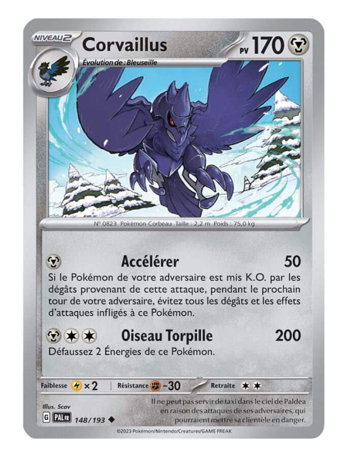 Corvaillus 148/193 Évolutions à Paldea carte Pokemon