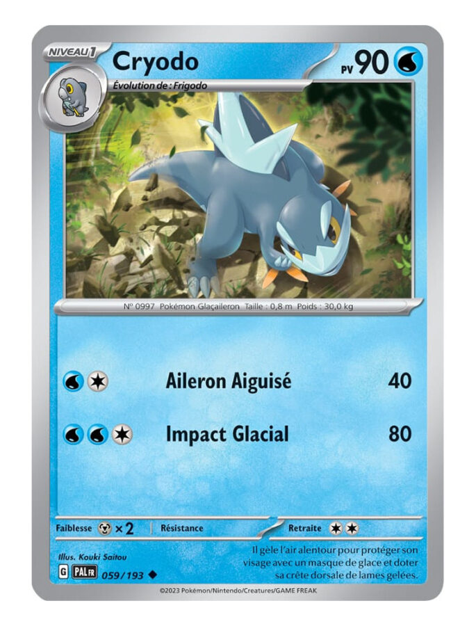 Cryodo 059/193 Évolutions à Paldea carte Pokemon