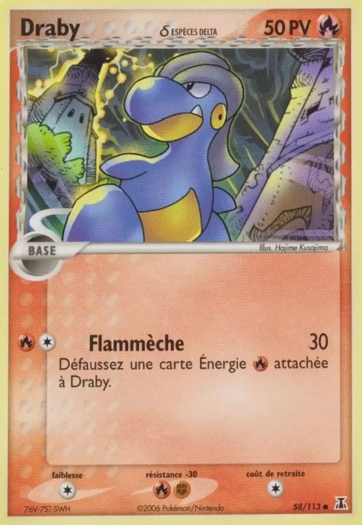 Draby 58/113 EX Espèces Delta carte Pokemon