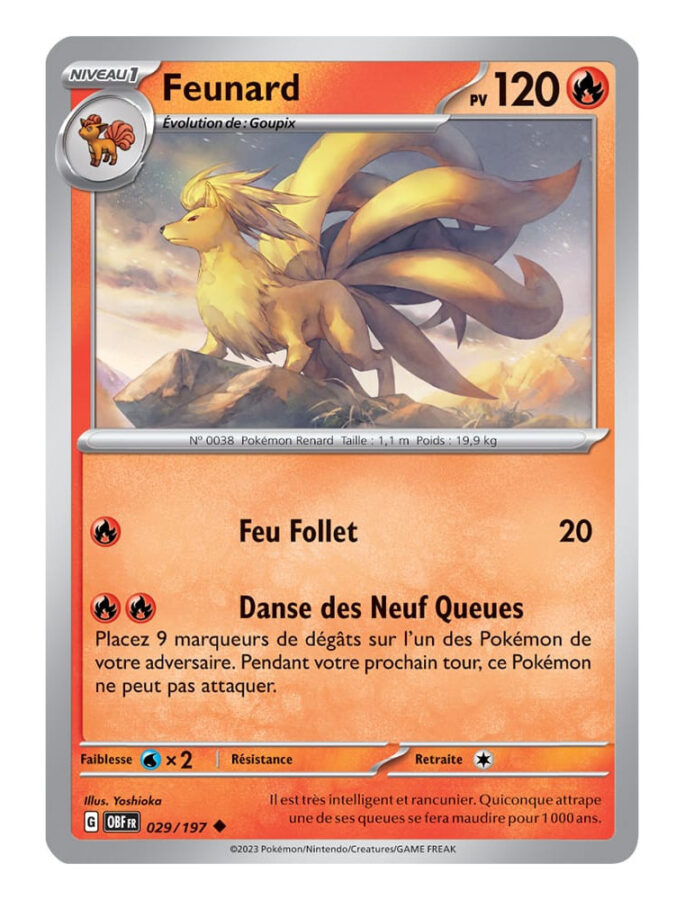 Feunard 029/197 Flammes Obsidiennes carte Pokemon