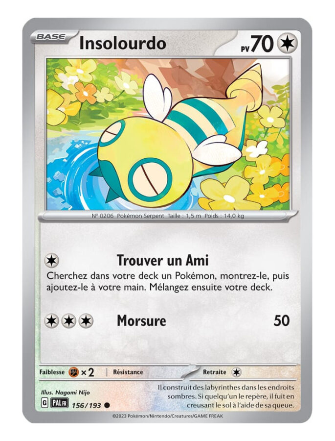 Insolourdo 156/193 Évolutions à Paldea carte Pokemon