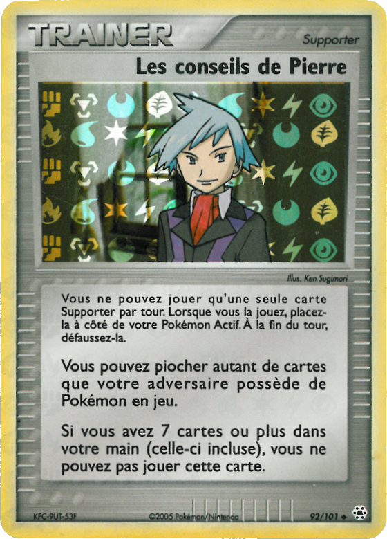 Les conseils de Pierre 92/101 EX Légendes Oubliées carte Pokemon