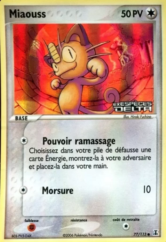 Miaouss 77/113 EX Espèces Delta carte Pokemon