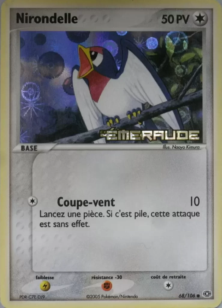 Nirondelle 68/106 EX Emeraude carte Pokemon