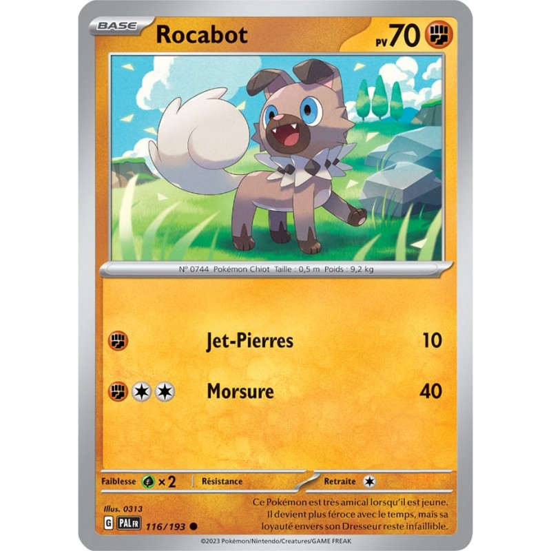 Rocabot 116/193 Évolutions à Paldea carte Pokemon