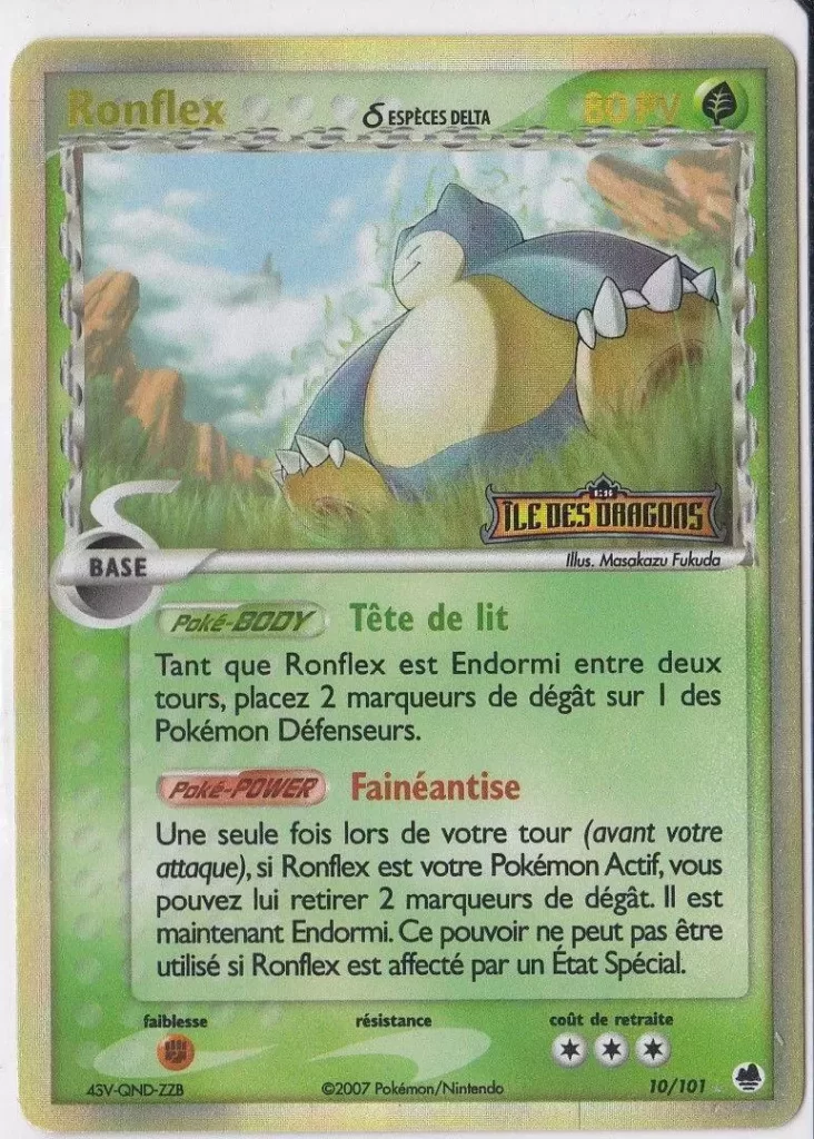 Ronflex 10/101 EX Ile des Dragons carte Pokemon