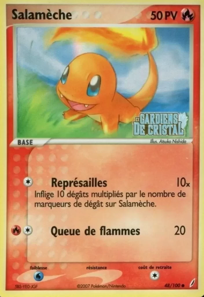 Salamèche 48/100 EX Gardiens de Cristal carte Pokemon