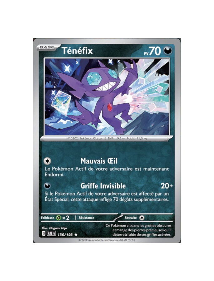 Ténéfix 136/193 Évolutions à Paldea carte Pokemon