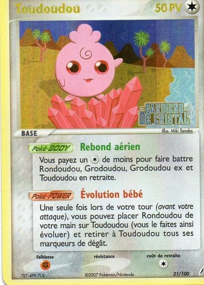 Toudoudou 21/100 EX Gardiens de Cristal carte Pokemon