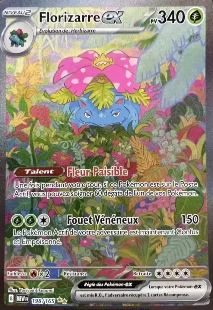 Florizarre-ex 198/165 écarlate et violet série 151 carte Pokemon