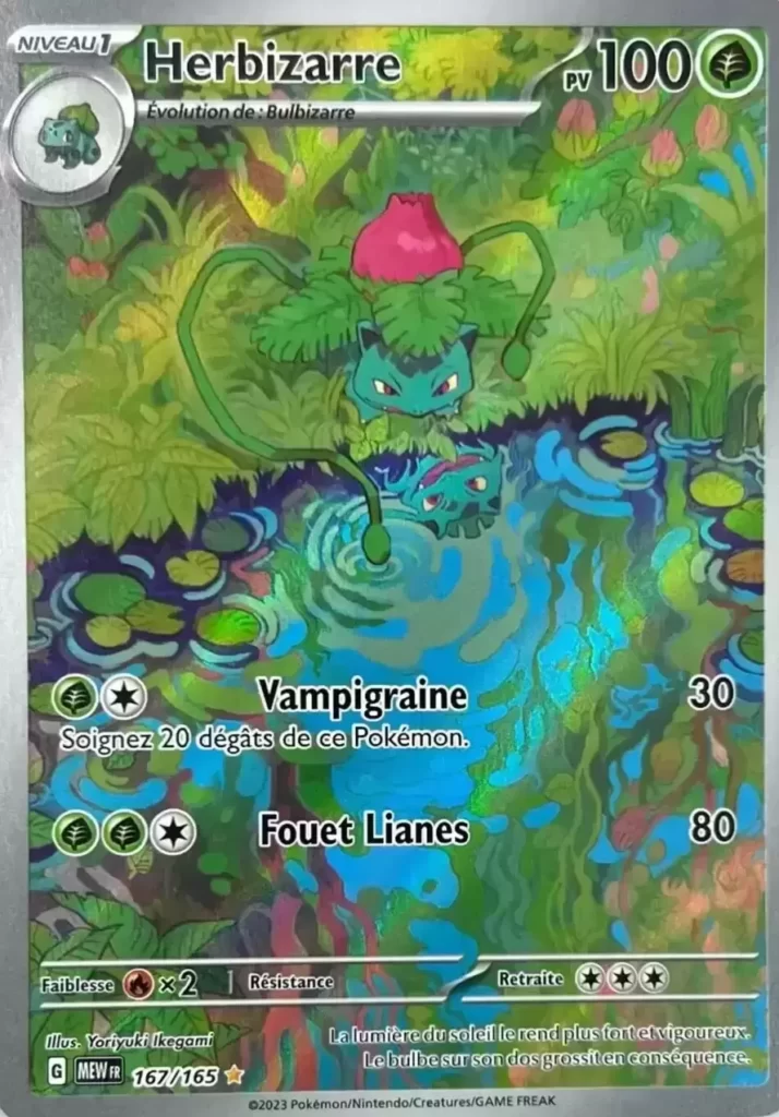 Herbizarre 167/165 écarlate et violet série 151 carte Pokemon