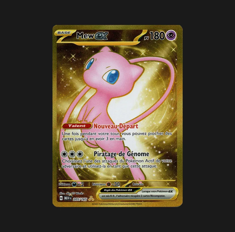 Mew ex 205/165 écarlate et violet série 151 carte Pokemon