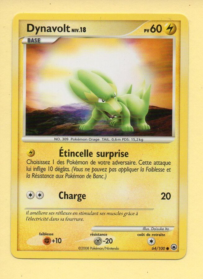 Dynavolt 64/100 Diamant et Perle Aube Majestueuse carte Pokemon