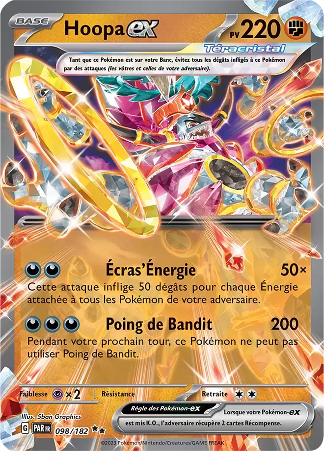 Hoopa-ex 098/182 Faille Paradoxe carte Pokemon