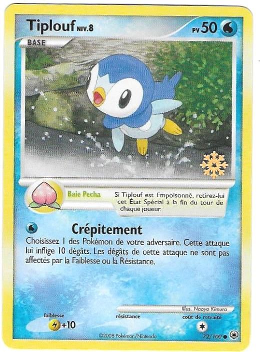 Tiplouf 72/100 Diamant et Perle Aube Majestueuse carte Pokemon